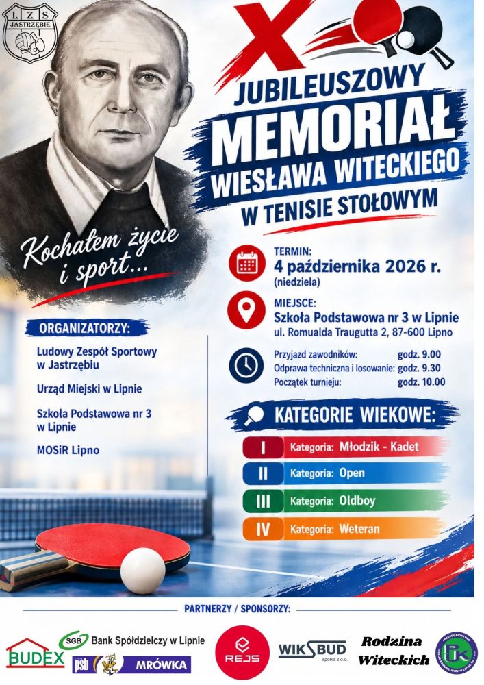 X Jubileuszowy Memoriał Wiesława Witeckiego w Tenisie Stołowym